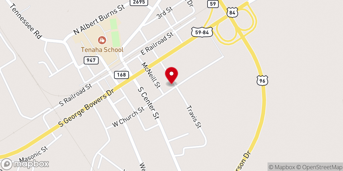 Map showing location of Tenaha Housing Authority