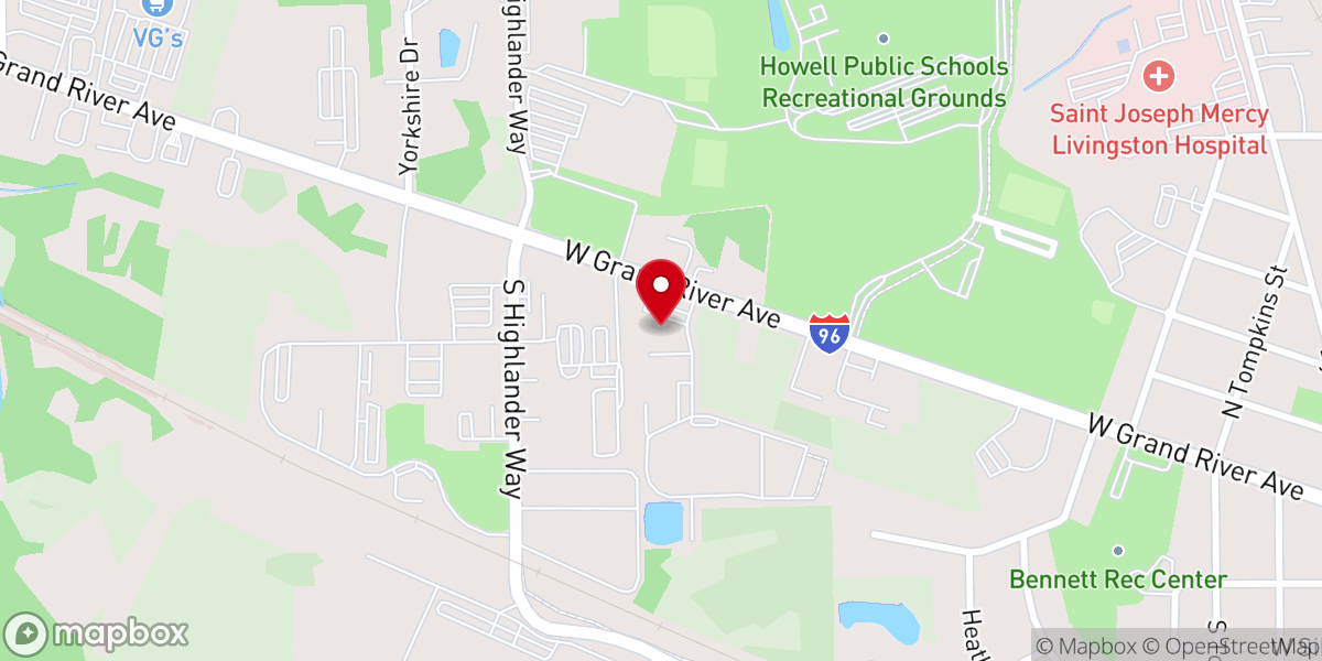 Map showing location of Howell Church of Christ