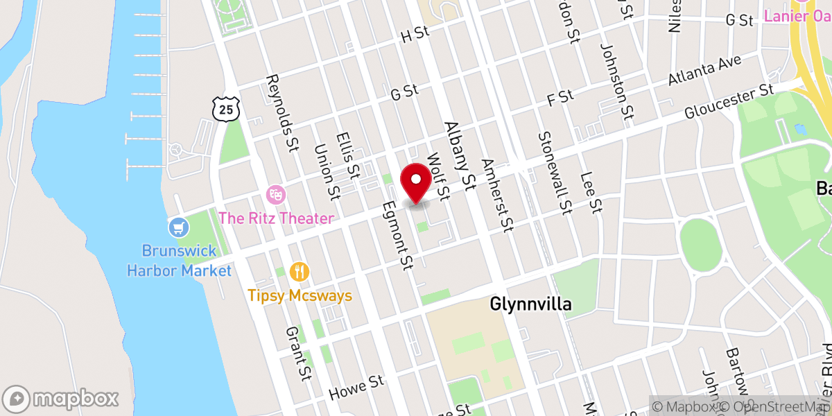 Map showing location of United Methodist Activity Center