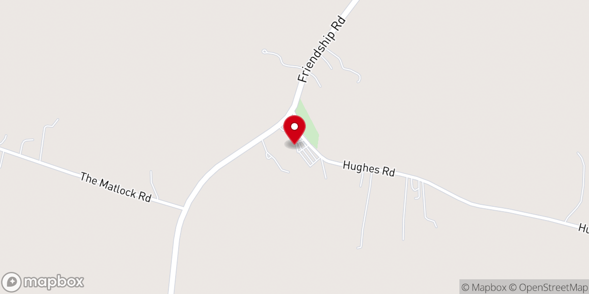 Map showing location of New Friendship Baptist Church