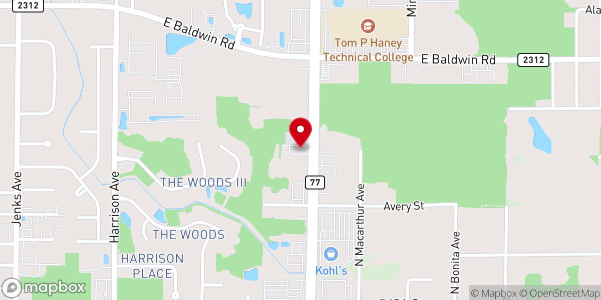 Map showing location of Grace Baptist Church
