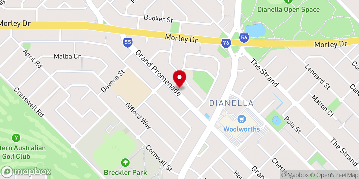 Map showing location of All Saints' Anglican Church