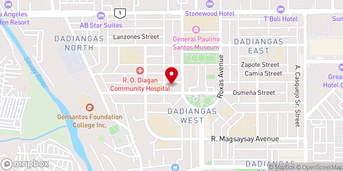 Map showing location of Dadiangas Baptist Church