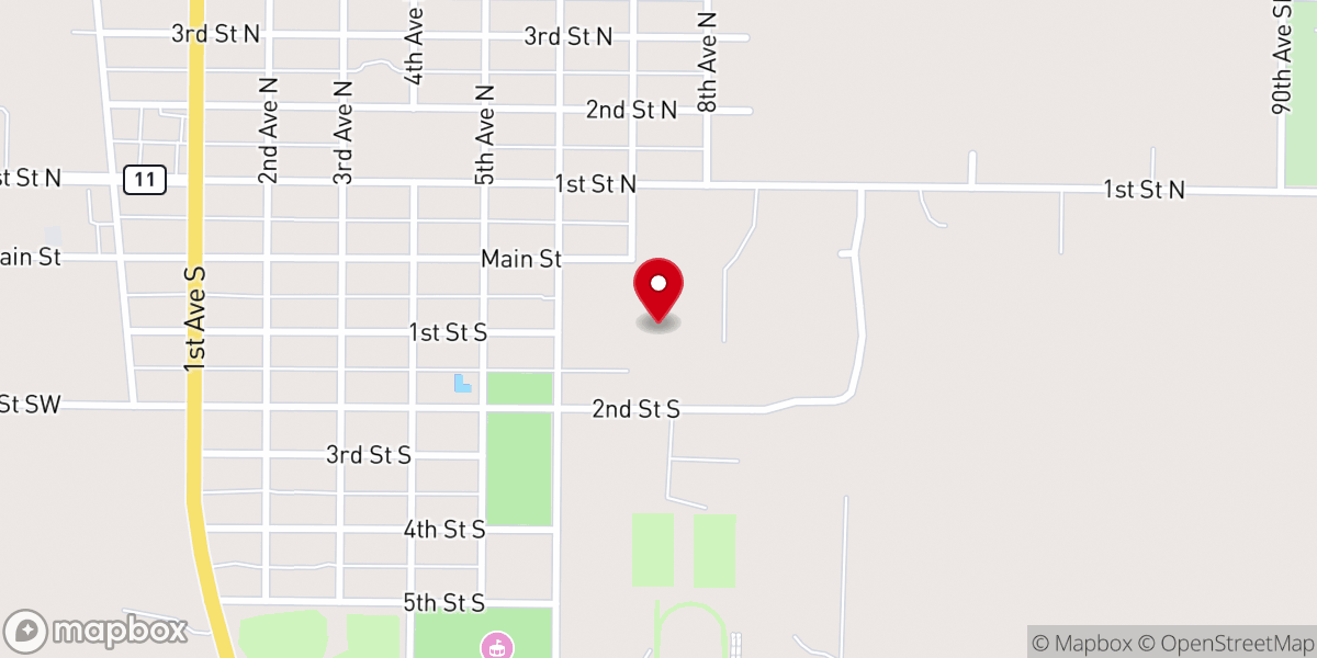 Map showing location of Trinity Bible College and Graduate School
