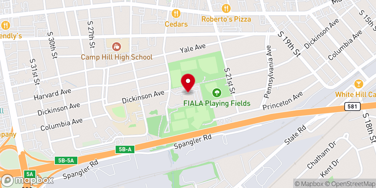 Map showing location of Camp Hill United Methodist Church