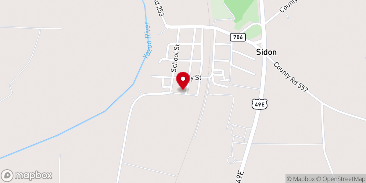 Map showing location of Hyman Chapel MB Church
