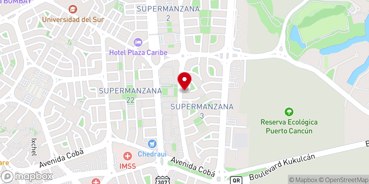 Map showing location of PIB Cancun