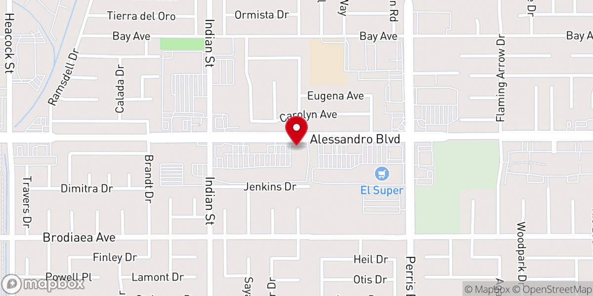 Map showing location of Omega Fire Ministries Riverside Ca, Usa