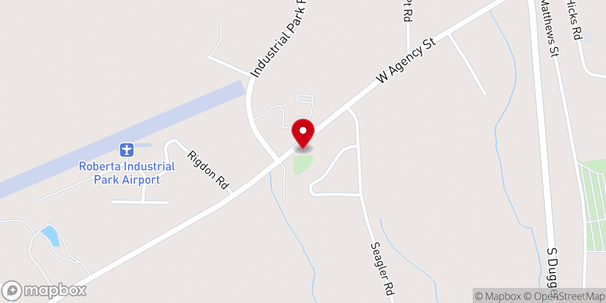 Map showing location of Pinegrove Primitive Baptist Church