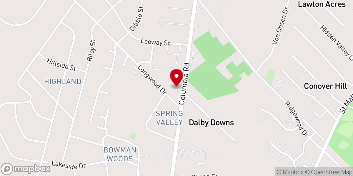 Map showing location of Orangeburg Church of Christ
