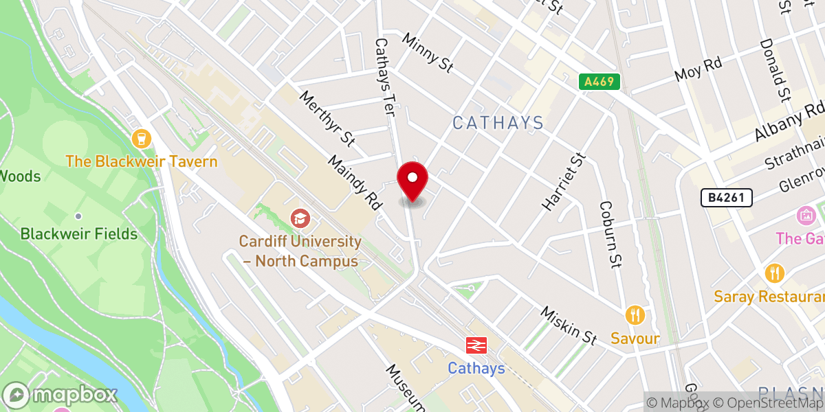 Map showing location of Apostolic Vision Church Cardiff
