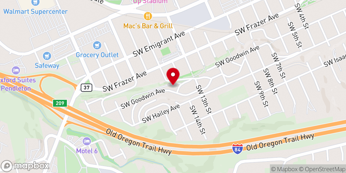 Map showing location of Pendleton Seventh-day Adventist Church