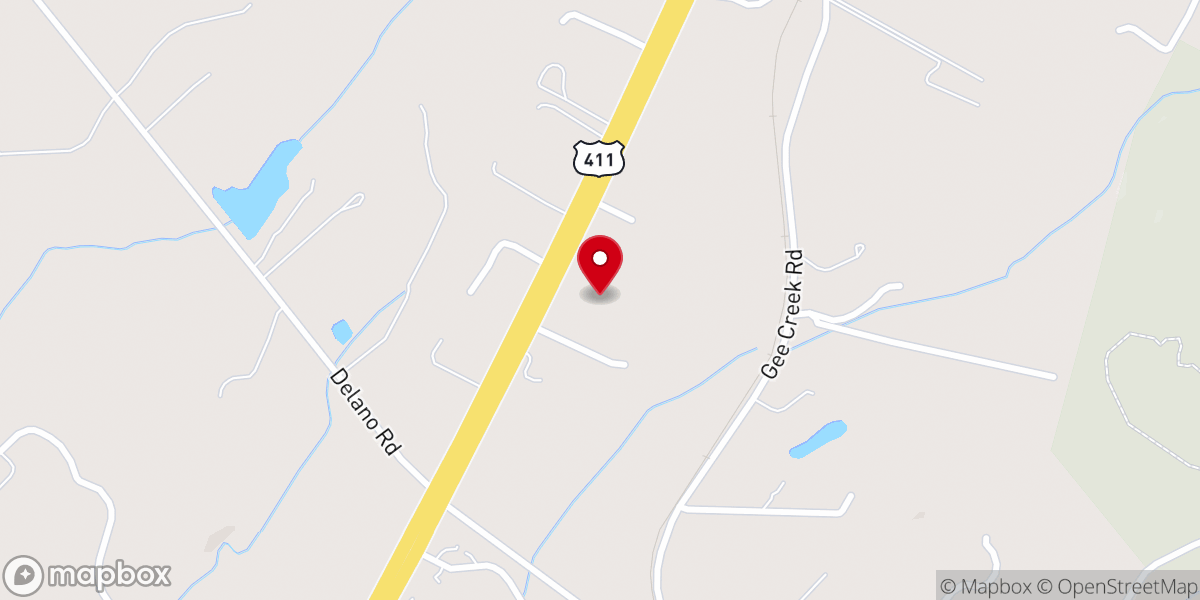 Map showing location of Crossroads Baptist church
