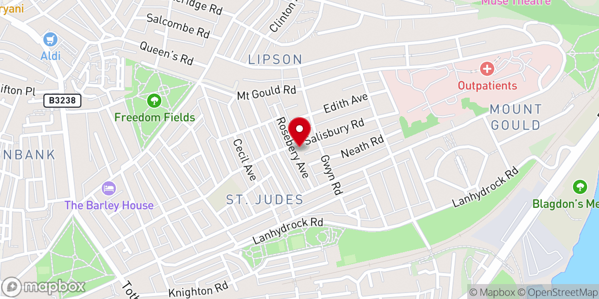 Map showing location of Salisbury Road Baptist Church
