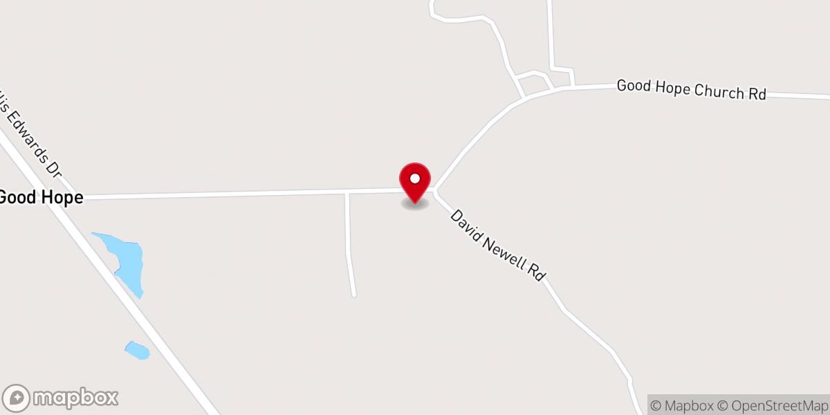 Map showing location of Good Hope Church
