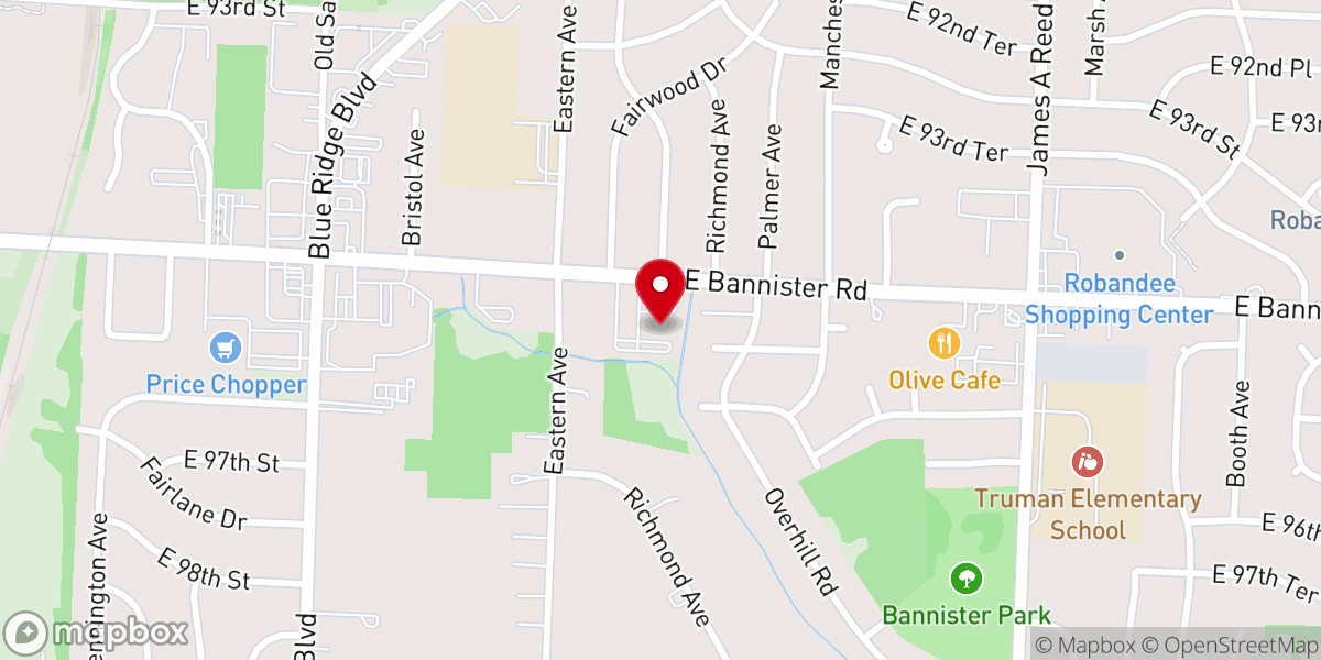 Map showing location of Bannister Road Baptist Church