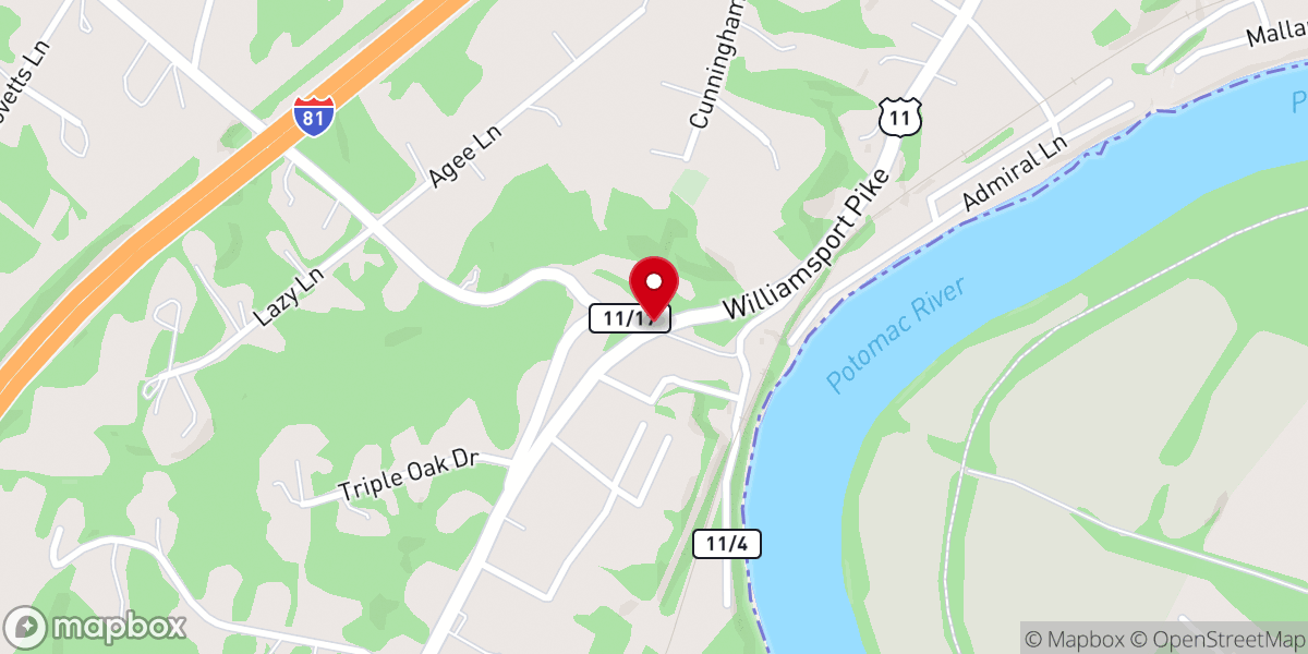 Map showing location of Falling Waters