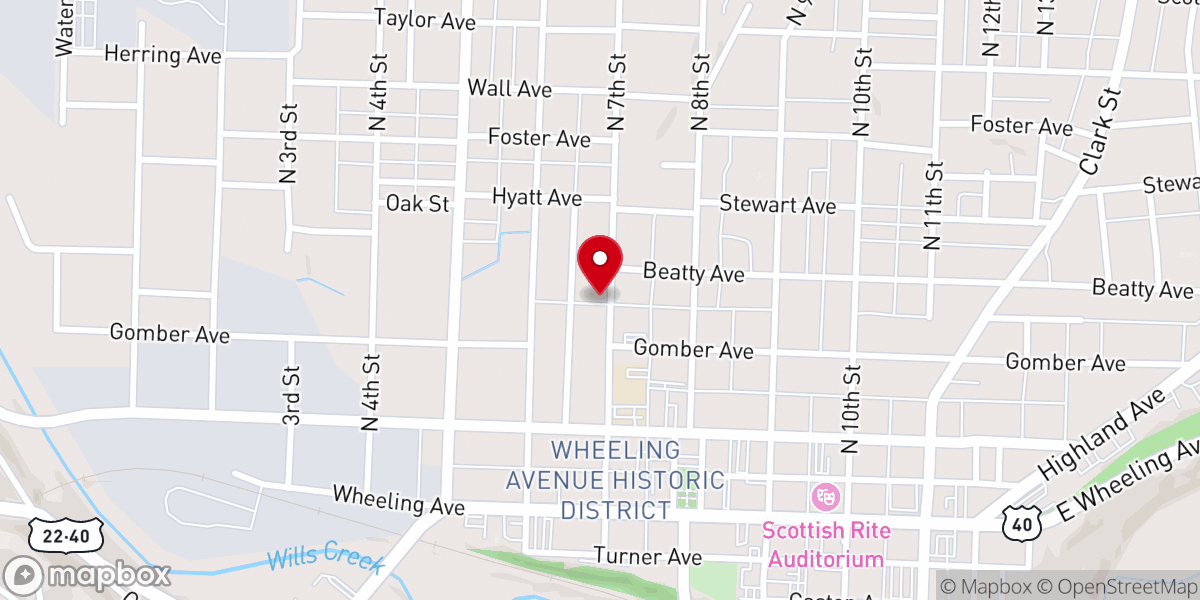 Map showing location of St Benedict Convent