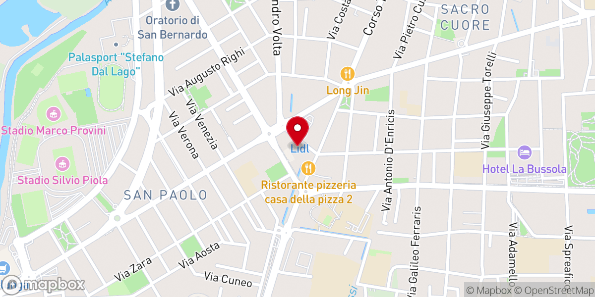 Map showing location of Santuario Madonna Pellegrina