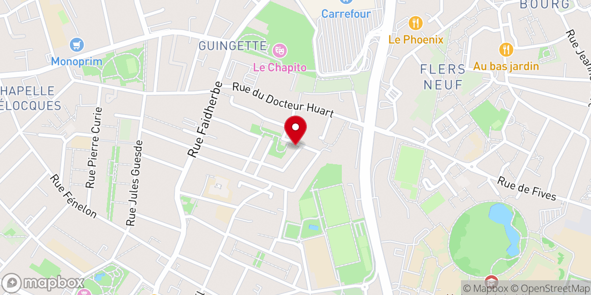 Map showing location of Communauté des Filles de la Charité