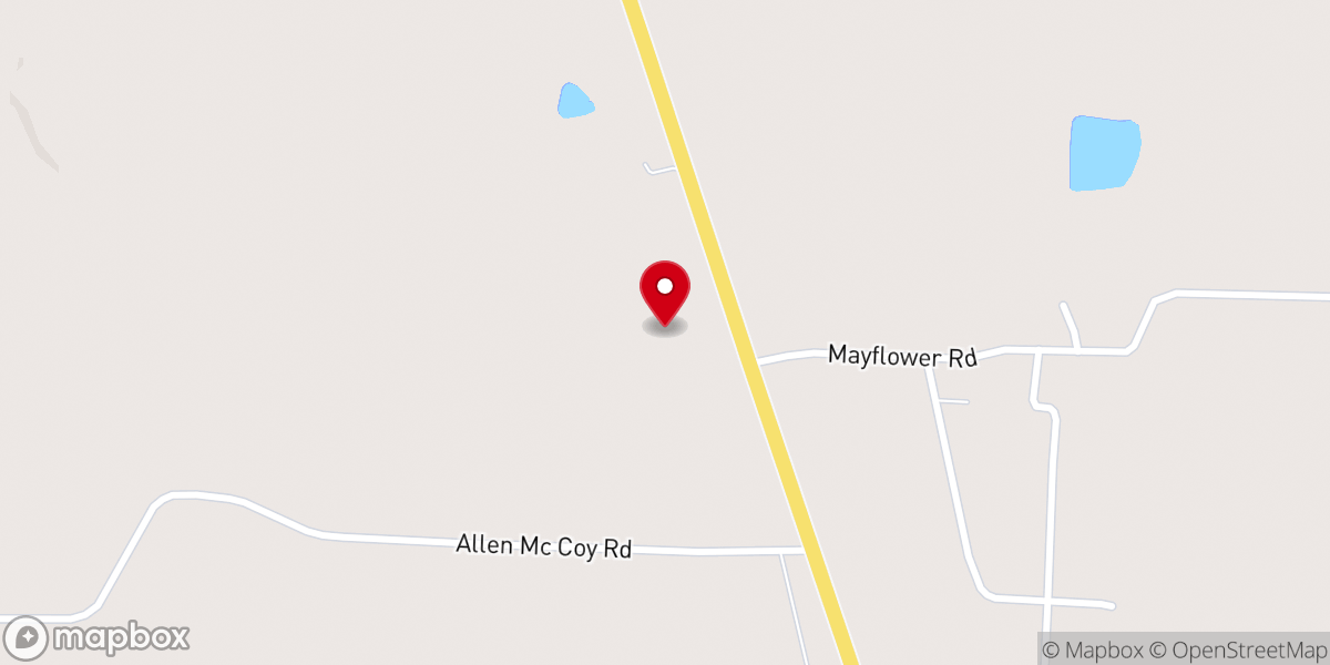 Map showing location of Eastview Baptist Church
