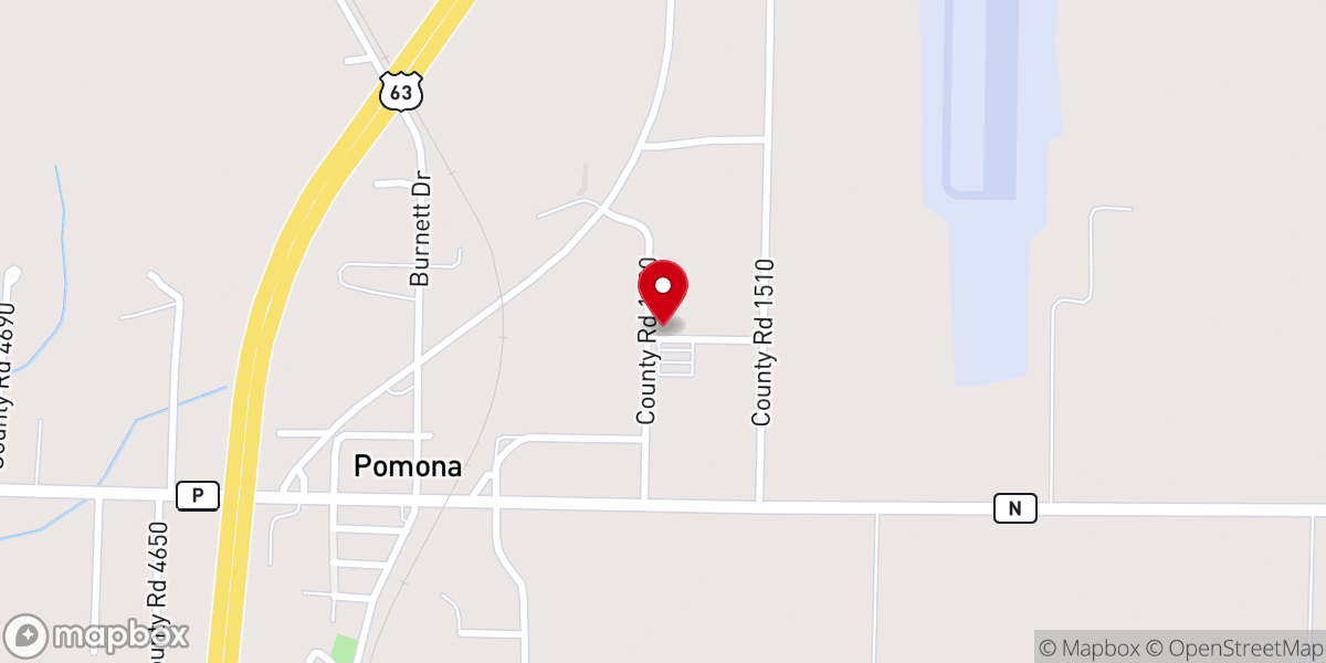 Map showing location of Pomona Christian Church