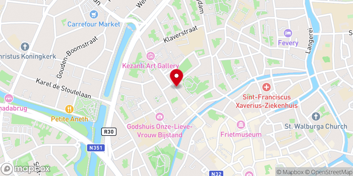 Map showing location of Paters Karmelieten