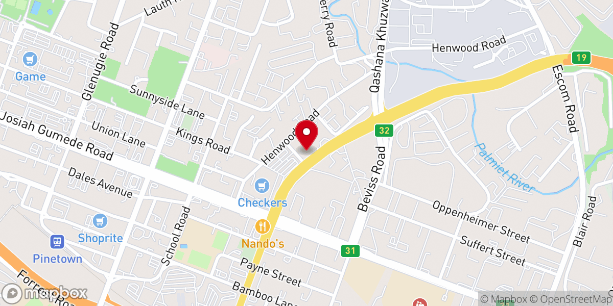 Map showing location of Dwell Church - Pinetown