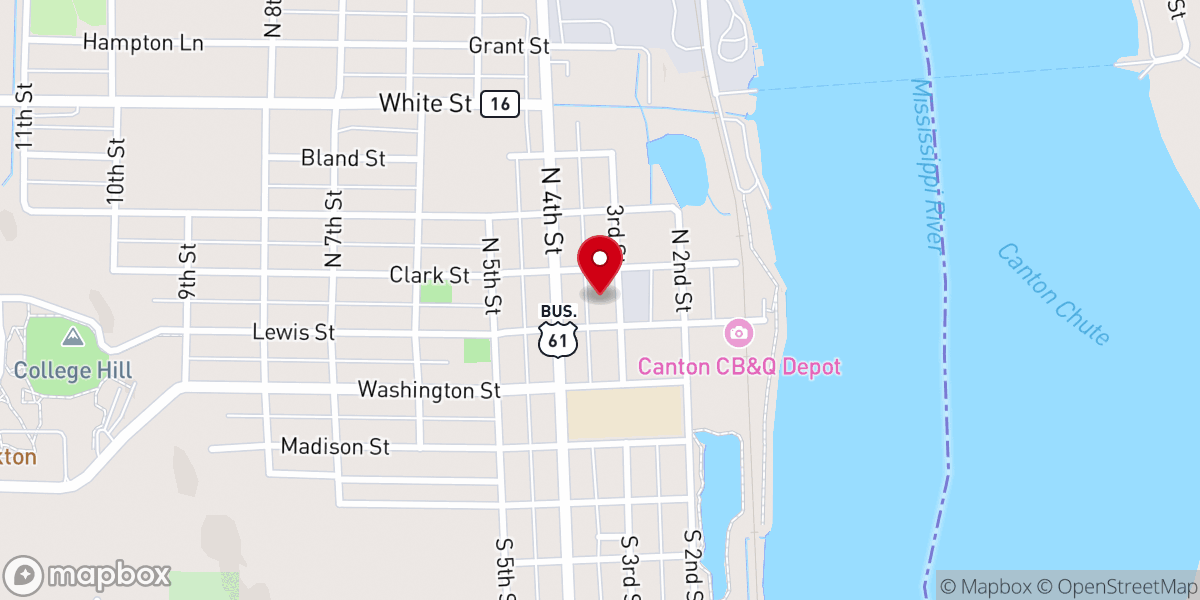 Map showing location of Lewis County Food Pantry