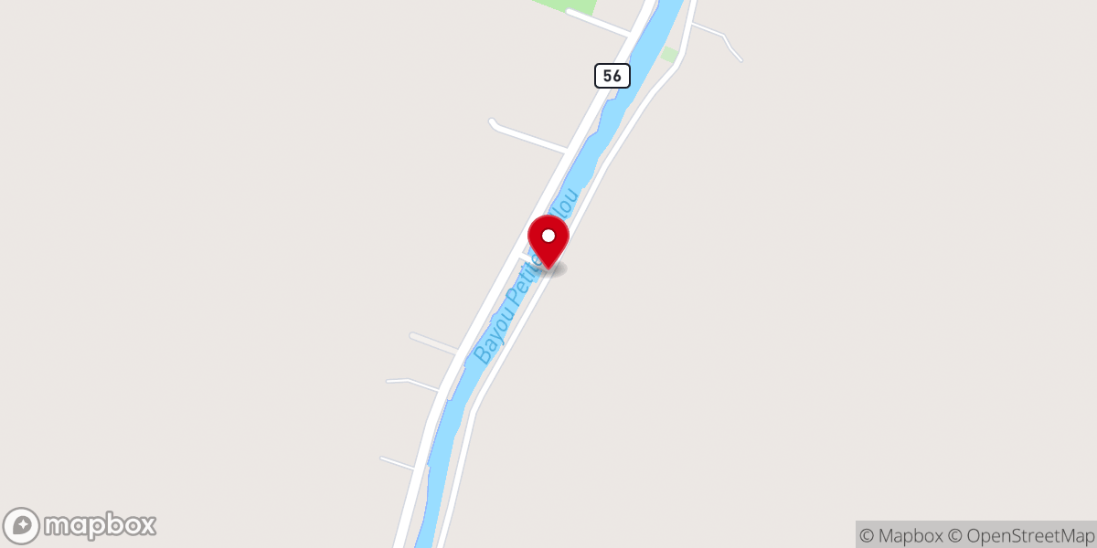 Map showing location of Little Caillou Baptist Mission