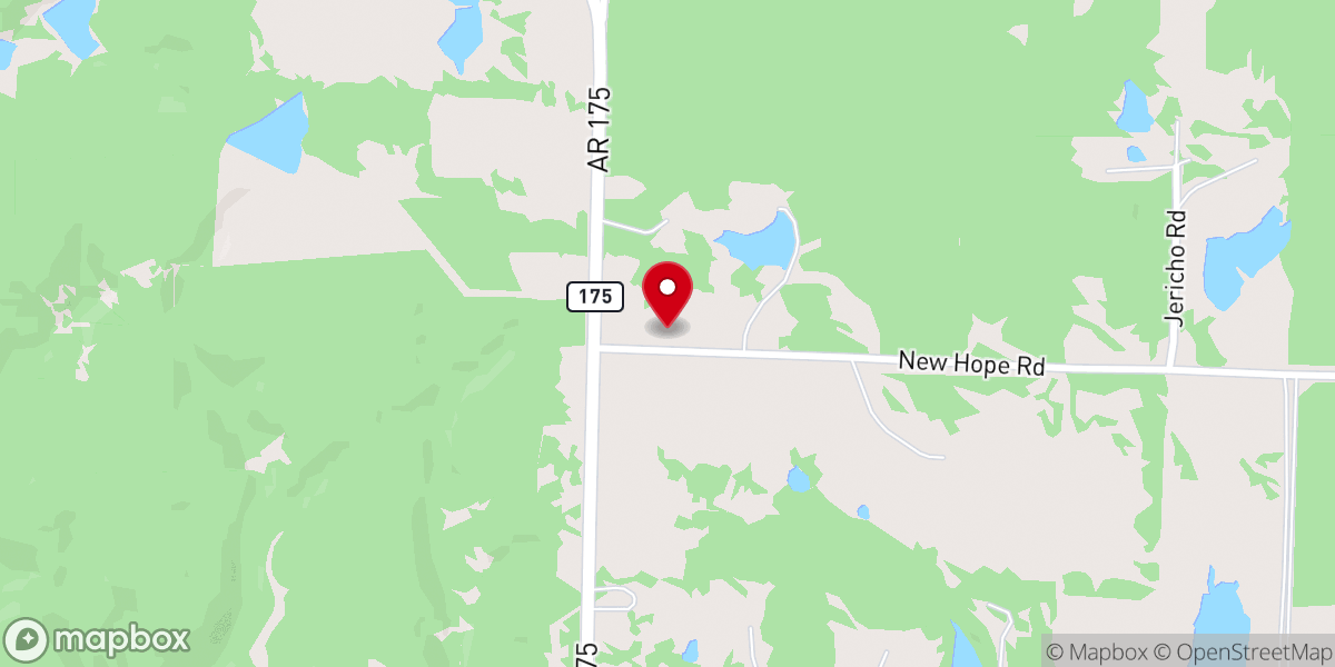 Map showing location of New Hope Baptist Church