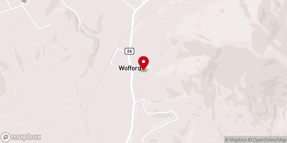 Map showing location of Wofford Missionary Baptist Church