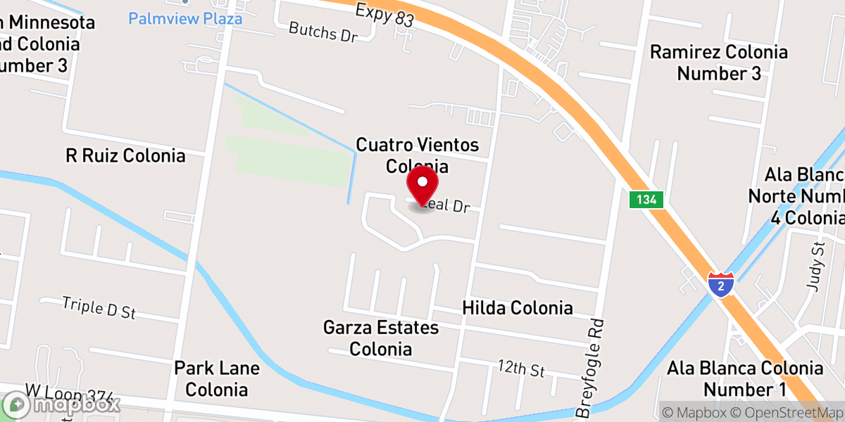 Map showing location of Palmview Apostolic Assembly of the Faith in Christ Jesus