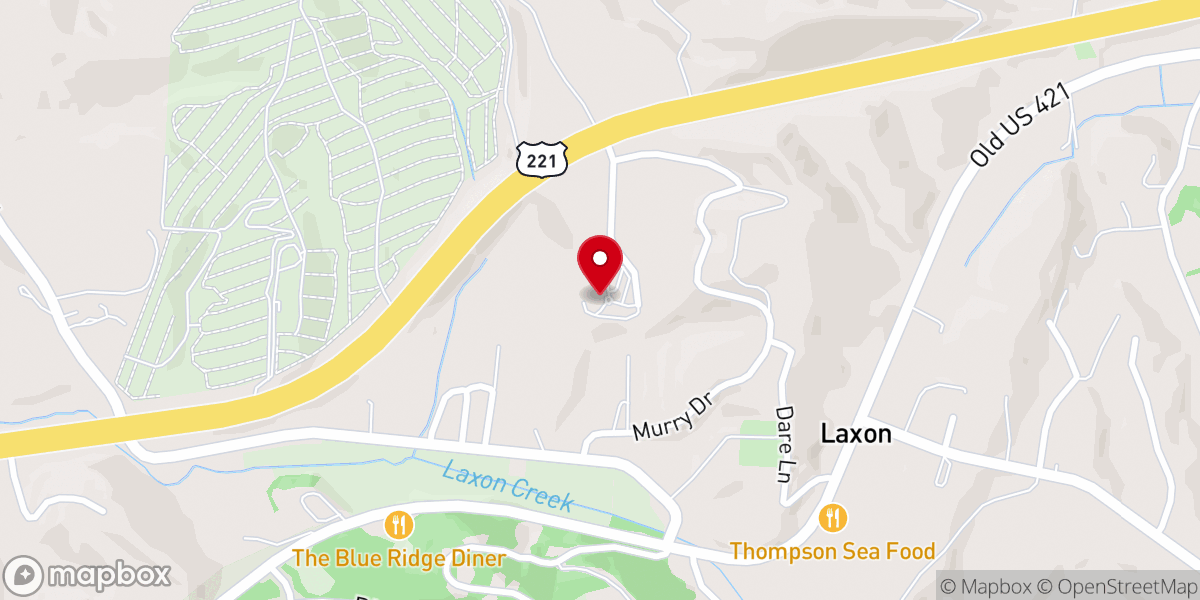 Map showing location of Laurel Springs Baptist Church