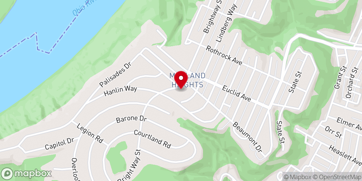 Map showing location of Marland Heights Community Church
