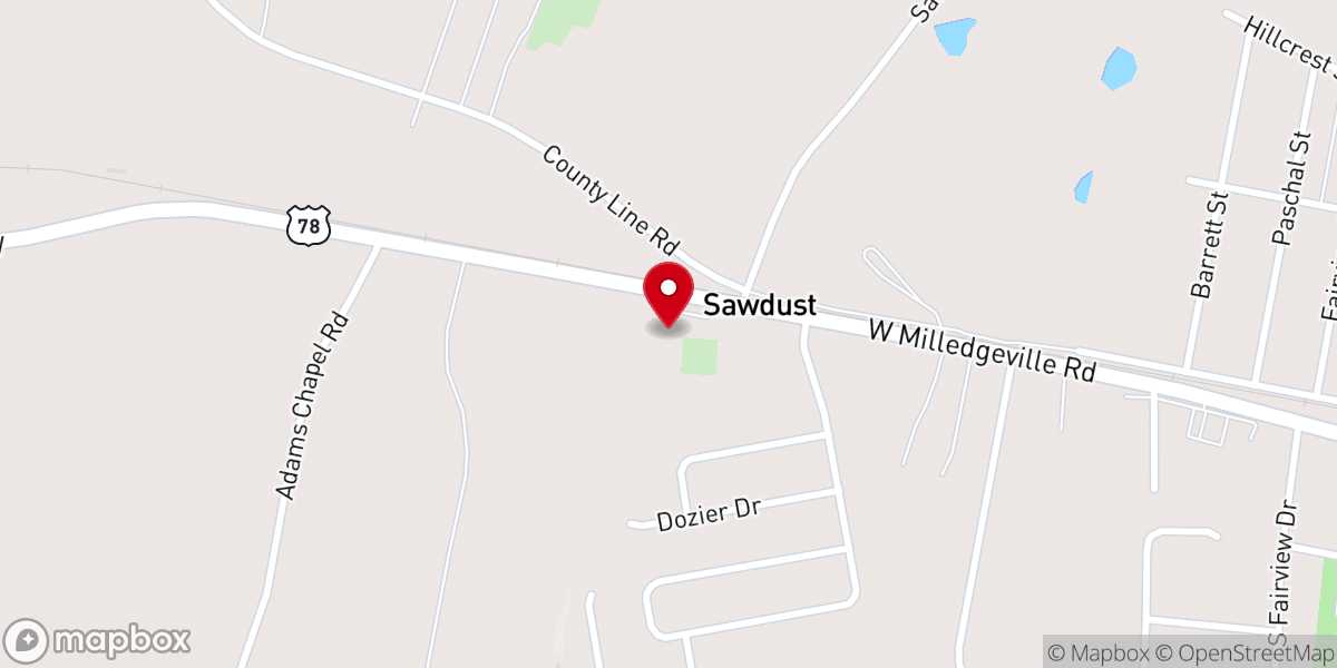 Map showing location of Mt Tabor Baptist Church