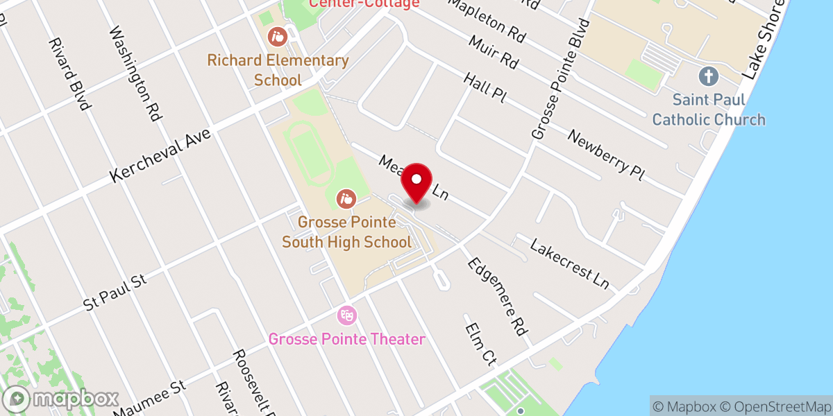 Map showing location of Christ Church Grosse Pointe