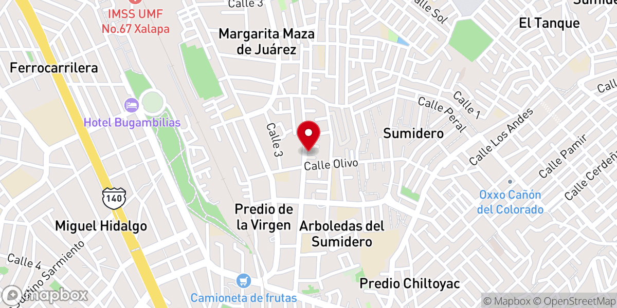Map showing location of Iglesia Bautista Cristo Llama