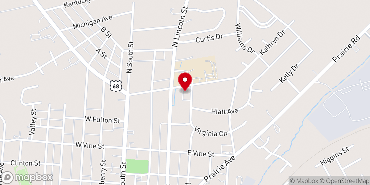 Map showing location of Immanuel Baptist Church