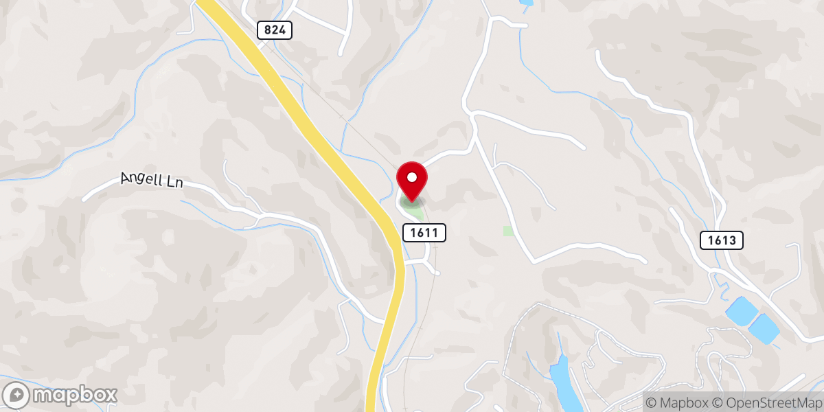 Map showing location of Boones Mill Baptist Church