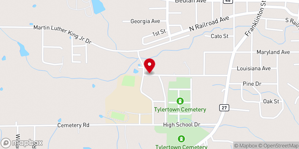 Map showing location of Antioch Missionary Baptist Church