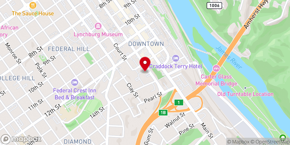 Map showing location of Downtown YMCA