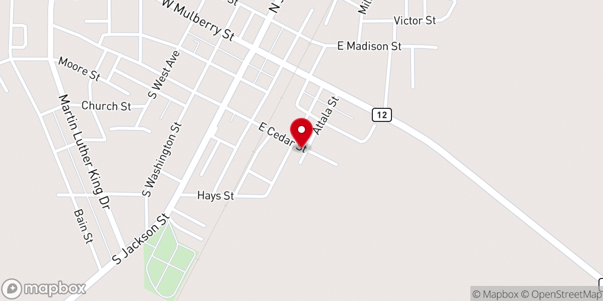 Map showing location of Liberty Hill AME Zion Church