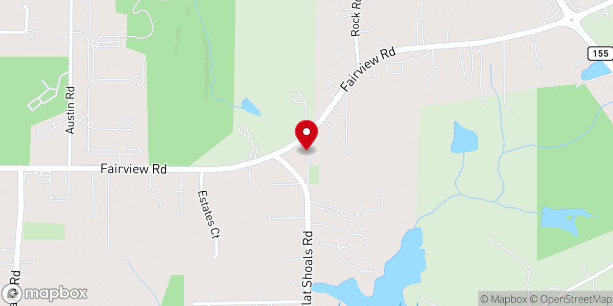 Map showing location of Flat Shoals Primitive Baptist Church