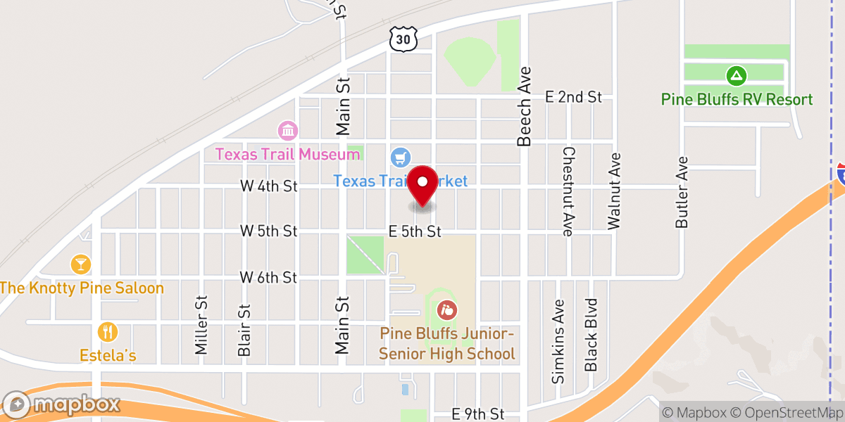 Map showing location of Cross Roads Community Church