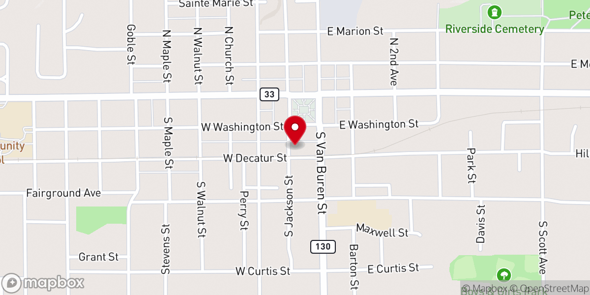 Map showing location of Central Christian Church
