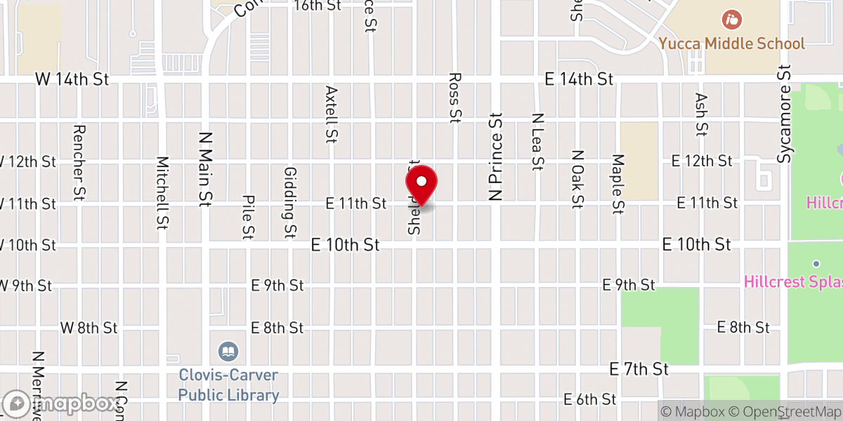 Map showing location of East Side Church of Christ