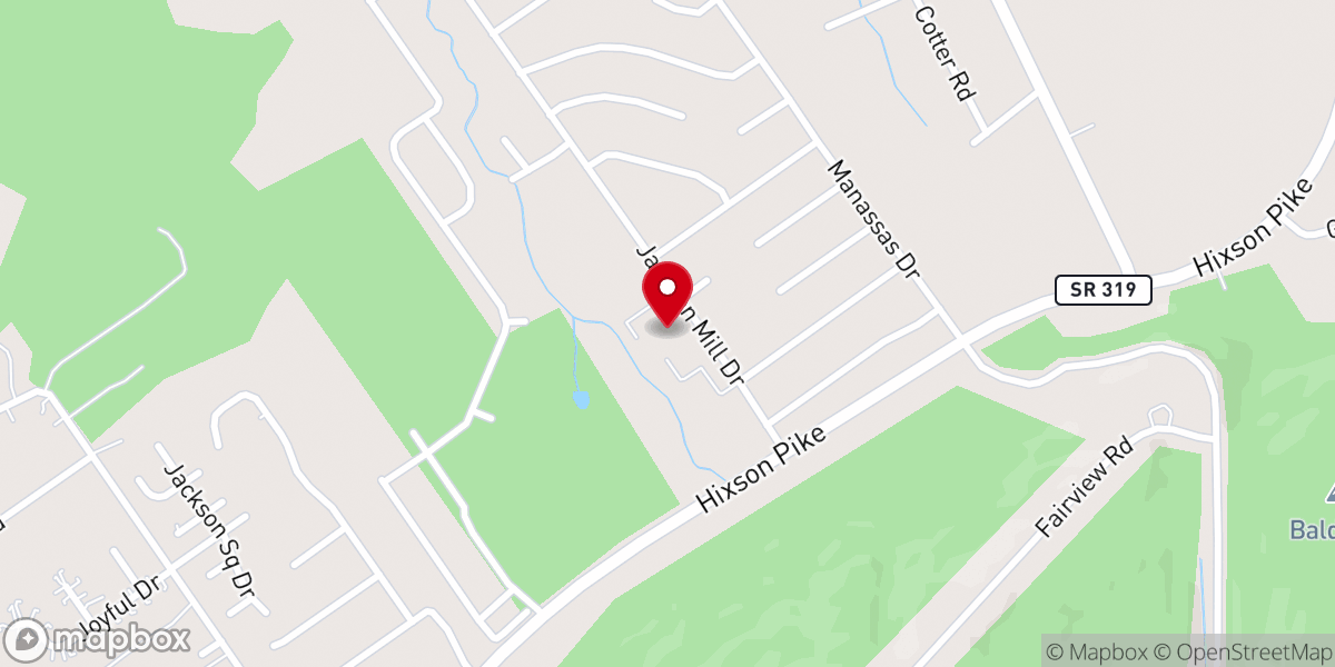 Map showing location of Hixson Presbyterian Church