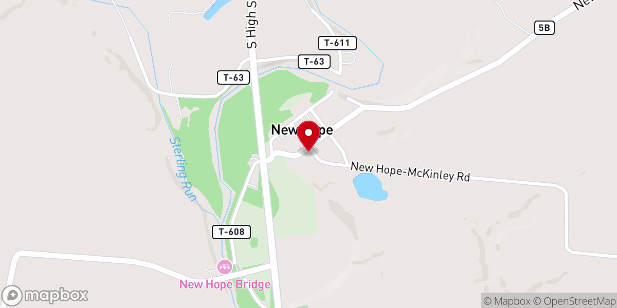 Map showing location of New Hope Community Chapel