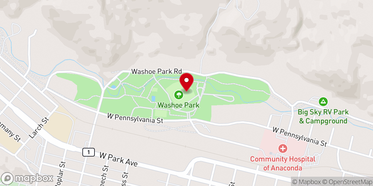 Map showing location of Washoe Park